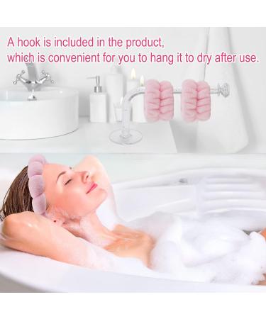 Hope&Luck Spa Headband Set for Women - 4Pcs Terry Cloth Pink Sponge Headband & Wristband for Face Washing - Buy Online on GoSupps.com