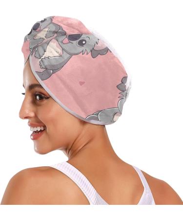 Grey Koala Pink Hair Towel 2 Pack | Super Absorbent Quick Dry Hair Turbans for Women & Girls - Buy Online on GoSupps.com