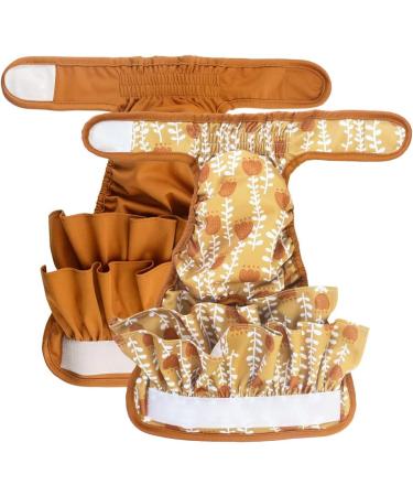 Hisprout Skirt Diaper for Female Dogs - Reusable Washable & Durable Puppy Diapers (Large Brown Flower) | Eco-Friendly Pet Care Solutions - Buy Online on GoSupps.com