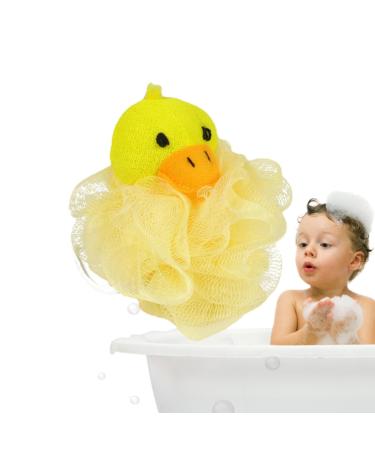 Kids Loofah Cartoon Cute Body Sponges for Shower - Home Shower Ball Animal Shape Shower Sponge for Kids Duck