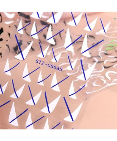 Adhesive Decals Black Blue Green DIY Manicure Wave French French Tips Nail Stickers Silver White 3D(STZ-CS063) - Buy Online on GoSupps.com