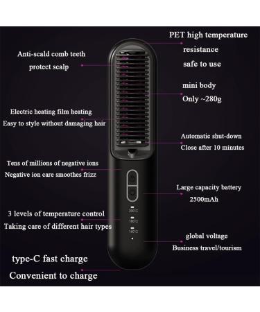 Portable Cordless Hair Straightener - Fast Heating Mini Travel Comb (USB Charging Purple - Buy Online on GoSupps.com