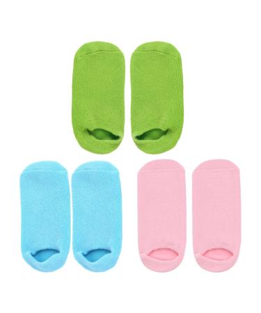 Beaupretty 3 Pairs Foot Moisturizing Socks Moisture Enhancing Sock Gel Spa Socks Foot Lotion Socks Heel Repair Socks Dry Feet Socks Moisturizing Foot Mask Spa Socks for Salon Care Heel Socks