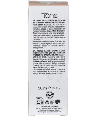 Tahe Sun Protection Face Cream with Color S.P.F 50+ 50 ml (No.01) - Buy Online on GoSupps.com
