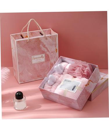 Angoily 1 Set Three Piece Bath Set Skin-Friendly Spa Hair Body Scrubber Puff Exfoliating Body Face Washing Hairband Shower Birthday Present Coral Fleece Finished Product Pink - Buy Online on GoSupps.com