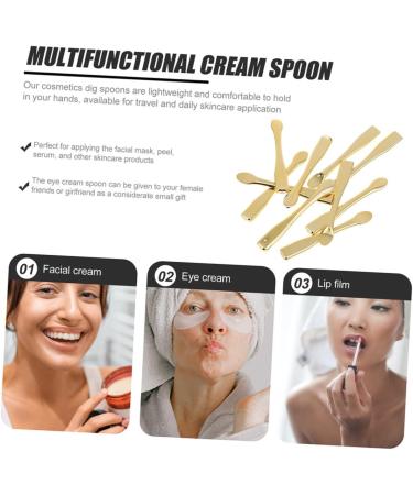 Baluue 8pcs Mask Spoon Skincare Spatula Cream Applicator Makeup Spatulas Makeup Scoop Skin Care Spatula Abs 6x0.7x0.7cm Golden - Buy Online on GoSupps.com