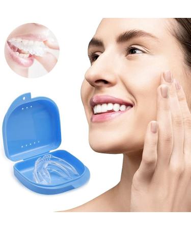 Portable Retainer Box Denture Box Denture Container Self-Cultivation Part Dental Retainer Retainer Mouth Guard Braces Dental Tray Splint (Blue)