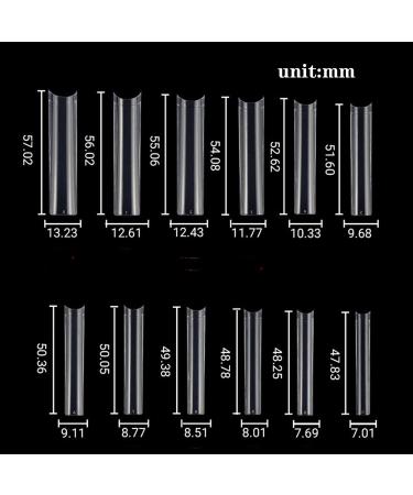 XXXL Clear No C Curve Square Nail Tips - 504 Pcs - Extra Long Half Cover for Acrylic Nails - EJIUJIUO - Buy Online on GoSupps.com