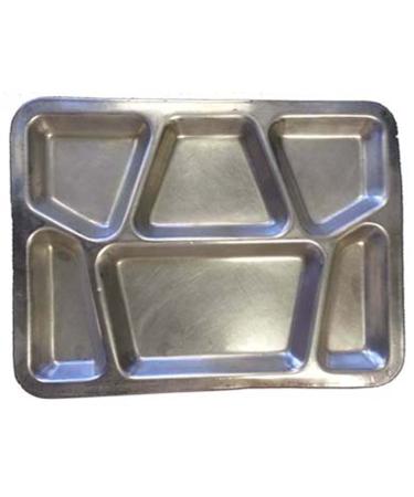 Military Outdoor Clothing Previously Issued U.S. G.I. Stainless Steel Military Mess Tray with 6 Compartments