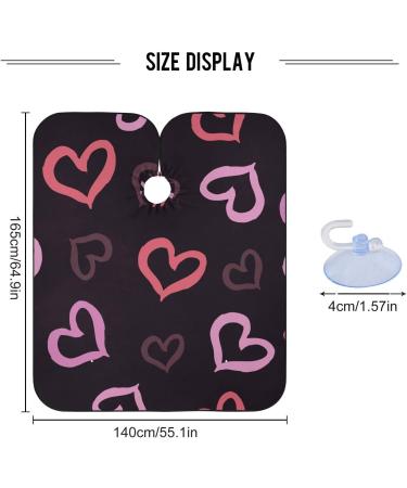 Waterproof Barber Cape - Colorful Heart & Cheetah Haircut Bib for Men & Women | Perfect for Valentine's Day - Buy Online on GoSupps.com