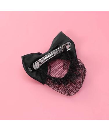 ARTIBETTER 4pcs Women hair bun cover net snood hairnet bowknot decor barrette hair clip - Buy Online on GoSupps.com