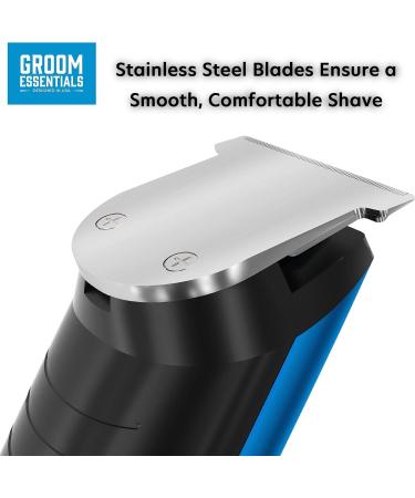 Groom Essentials Rechargeable Hair & Beard Trimmer for Men | Pro Clipper & Travel Kit with 3 Guides | Mustache & Face Razor - Buy Online on GoSupps.com