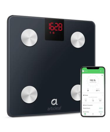 arboleaf Scales for Body Weight and Fat, Weight Scale with Body Fat, Digital Bathroom Scale, Smart Bluetooth Body Fat Scale Sync 14 Body Composition Analyzer with Other Fitness Apps, 400lb, 11x11 Inch