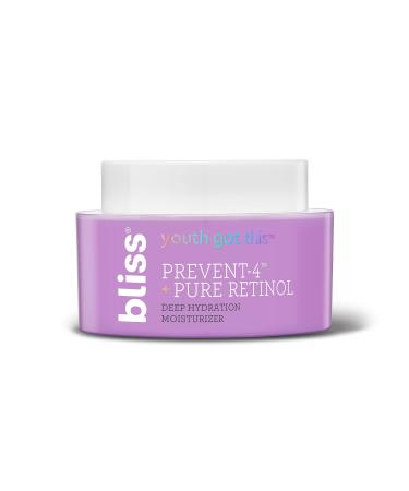 Bliss Youth Got This™ Prevent-4™ + Pure Retinol Deep Hydration Moisturizer | Visibly Diminishes Fine Lines | Clean | Fragrance-Free | Cruelty-Free | Paraben Free | Vegan | 1.7 oz - Buy Online on GoSupps.com