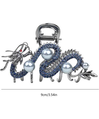 Metal Claw Clips Zinc Alloy Dragon Chinese Hair Clips Performance Vintage Chinese Dragon Year Exquisite Dragon Hairpin With Pearl Chinese Dragon Hair Clips Elegant Metal Hair Clamps Blue - Buy Online on GoSupps.com