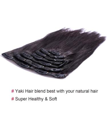 Anrosa Yaki Hair Clip in Yaki Hair Extensions Clip in Human Hair Yaki Hair Clip in Extensions for African American Yaki Straight Clip ins Natural Hair Thick Volume Natural Black 1B 10 inch 120 Gram 25.40 cm natural black - Buy Online on GoSupps.com