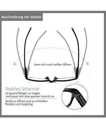 Cojwis Reading Glasses 6 Pack for Men & Women - Quality Spring Hinge Blue Light Filter Readers (6 Color Mix 2.0 0.50) - Stylish & Comfortable - Buy Online on GoSupps.com