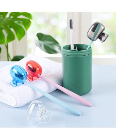 Eaezerav Toothbrush Head Cover Cap 4 Pack - Protects Toothbrushes for Travel & Home Use - Red, Blue, Clear, Grey - Buy Online on GoSupps.com