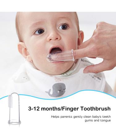 3-in-1 Baby Training Toothbrush Set - Silicone Oral Care Toothbrush for Infants & Toddlers - Extra Soft Bristles, Food Grade, 0-24 Months (3 Pack, Blue) - Buy Online on GoSupps.com