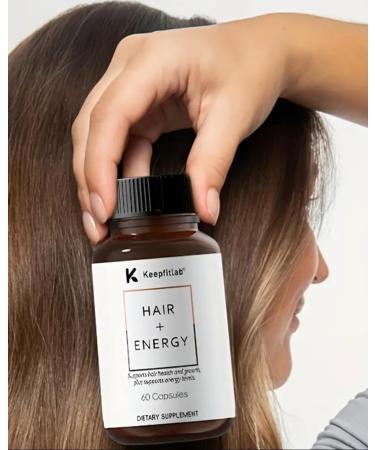Keepfitlab Hair + Energy Supplement 60 Capsules Hair Growth Blend with Collagen Biotin Minerals 500mg - Buy Online on GoSupps.com