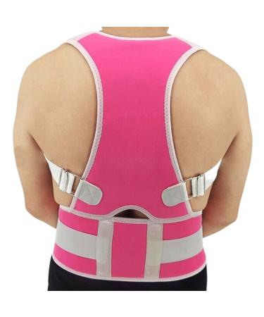 Women Men Orthopedic Back Support Belts Magnetic Posture Corrector Correct Posture Brace Corrector de Posture 10 Magnets Corsets (Color : Rose Red Size : XXL) Handmade Full moon lofty ambition