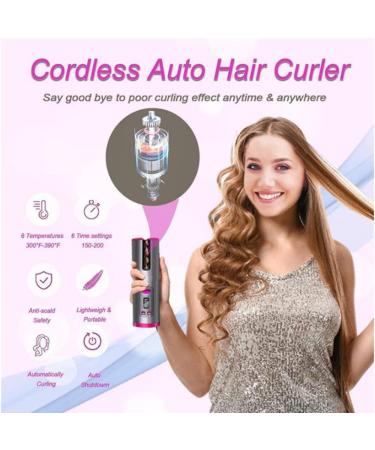 Cordless Hair Curler - USB Rechargeable Automatic Curling Iron with 6 Temp Settings & Fast Heating - Portable Wave Wand for Travel - Buy Online on GoSupps.com