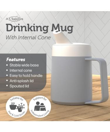 JFA Supplies 1 Handle 165ml Grey Adult Drinking Mug - Non Spill Cup - Buy Online on GoSupps.com