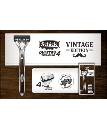 Wilkinson Sword Quattro Men's Razor Vintage Edition - Premium Shaving Experience | 1 Pack - Buy Online on GoSupps.com