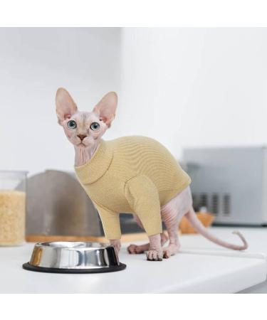 Shop PUMYPOREITY Warm Sweater for Cats - Khaki Cotton Coat & Shirt for Sphynx | International Shipping Available - Buy Online on GoSupps.com