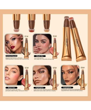 3Pcs Liquid Blusher for Cheeks Highlighter Makeup Stick Liquid Blush 3-in-1 Cheek Liquid Blush Highlighter Beauty Wall Shimmer Liquid Face Highlighter with Soft Cushion Applicator - Buy Online on GoSupps.com