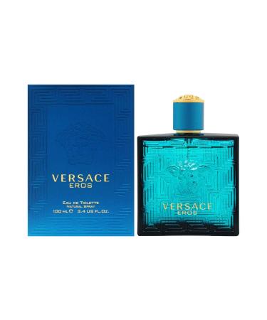 Versace Eros for Men 3.4 oz Eau de Toilette Spray 3.4 Fl Oz (Pack of 1)