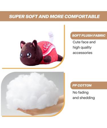 LAIBUY Cat Plush Pillow - Soft Kawaii Kitten Anime Hugging Toy for Kids - Cute Stuffed Animal Gift for Birthday or Christmas (Coke) - Buy Online on GoSupps.com