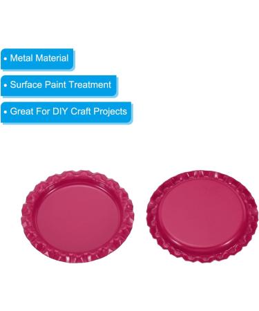 PATIKIL 1 Inch Flat Decorative Bottle Caps 50 Pack Craft Bottle Pendant Trays Double Sides Printed for DIY Pendants Craft Scrapbooks Rose Red - Buy Online on GoSupps.com