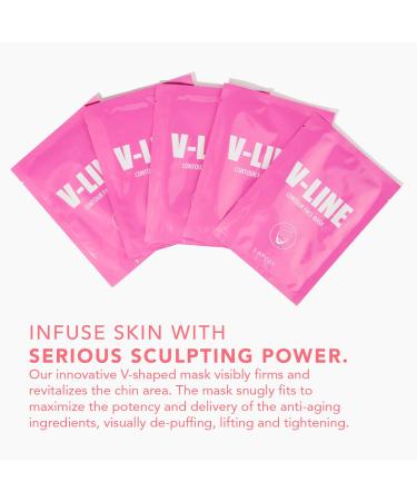 LAPCOS V-Line Contour Face Mask (5pk) | Lift & Tighten Skin | Define Jawline | Hydrating Vegan Collagen | Korean Beauty Must-Have - Buy Online on GoSupps.com