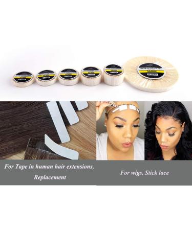 ShowJarlly Double-Sided Lace Front Support Tape 0.8cm*36 Yards - Strong Adhesive for Toupee, Wig, and Hair Extensions - Buy Online on GoSupps.com