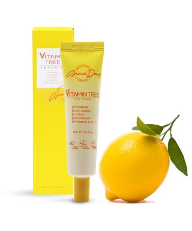 Grace Day 100% Certified Vegan Vitamin Tree Eye Cream. Contains Vitamin C Provitamin B5 vitamin E & B3. Effective Against Fine Lines and Wrinkles and Sun Damage. 1.01 oz Made in Korea