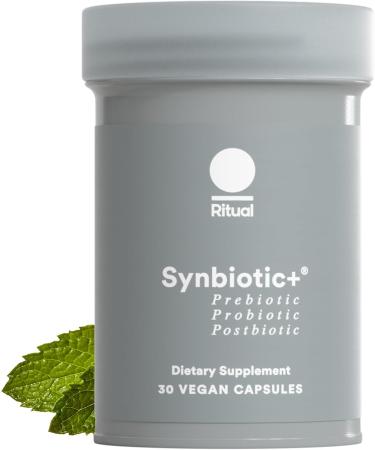 Ritual Synbiotic+ : Probiotic, Prebiotic, Postbiotic, 3-in-1 Formula for Gut Health, Bloat Support, Immune Support, Clinically-Studied, Delayed-Released Capsule Designed to Thrive, 30 Vegan Capsules - Buy Online on GoSupps.com