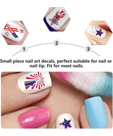 minkissy American Flag Nail Art Stickers - 8 Sheets 4th of July Independence Day Nail Art Decals National Day Manicure Decals for Memorial Day Women Girls - Buy Online on GoSupps.com