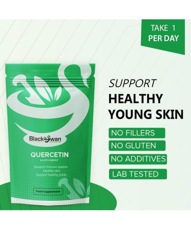Black Swan Quercetin Supplement - 750mg Veg Capsule - Supports Blood Pressure Joint Health and Heart Health with Anti-oxidant and Anti-inflammatory Properties - 120 Capsules - Buy Online on GoSupps.com