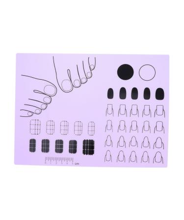 POPETPOP Silicone manicure pad fingernail mat silicone acrylic nail mat manicure mat silicone manicure art mat manicure tools acrylic manicure mat Silica gel coloring nail polish purple 28x20cm Purple