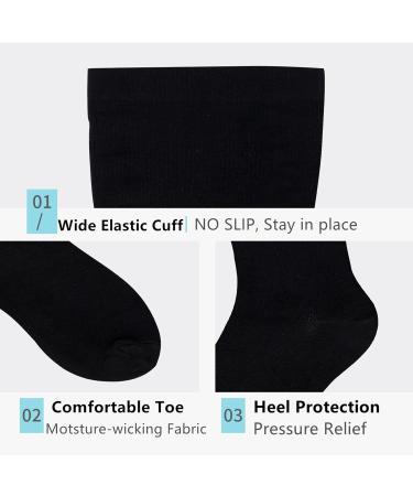 Zingo Wide Calf Compression Stockings for Women & Men - 2 Pairs Extra Large Supportive Socks (20-25 mmHg) for Nurses Running Pregnancy & Travel - Reduce Swelling & Pain - XXX Large - 4 Couples Black - Buy Online on GoSupps.com