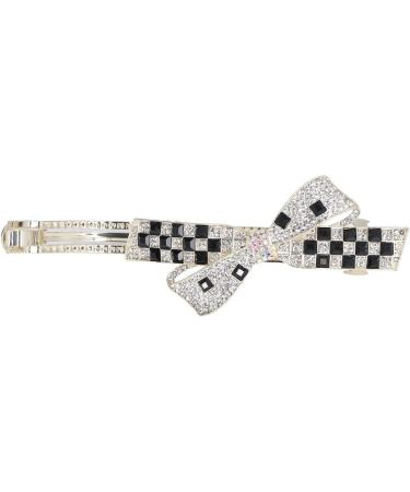 Shop Strass Hair Clips - Black & White Checkerboard Bowknot Ponytail Hairpins for Women & Girls - Stylish Hair Styling Tools - Buy Online on GoSupps.com