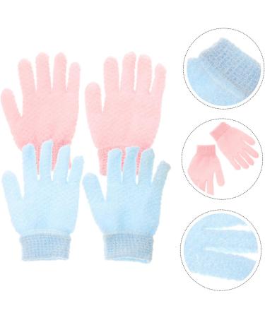 EXCEART 2 Pairs Exfoliating Scrub Gloves Set - Bathing & Shower Mitts for Women | Spa Quality Skin Care - Buy Online on GoSupps.com