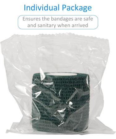 Buy Legal Self-Adhesive Bandage 5cm x 4.5m - 6 Rolls Dark Green | First Aid Dog Wrap Sport Elastic Bandage for Wrist & Feet - Buy Online on GoSupps.com