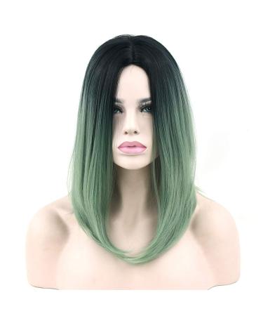 LFMDJF 10 Colors Synthetic Hair Grey Hair Style Short Wigs for Black Women Party Wig 16inches NC/4HL NC/4HL