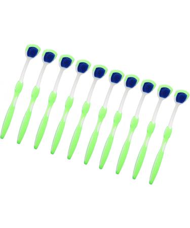 10-Piece Silicone Tongue Brush Set | Ergonomic Tongue Scraper & Cleaner for Bad Breath | Green - Buy Online on GoSupps.com
