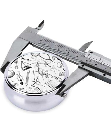 Chemistry Print Mini Round Pill Box | 3 Compartment Travel Pill Organizer | Portable Medicine Case for Home & Office - Buy Online on GoSupps.com