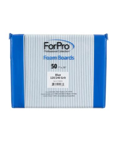 ForPro Professional Collection Blue Foam Board 120/240 Grit Mylar Nail File - 7 x .75 - 50 Count - Buy Online on GoSupps.com