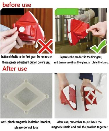 Magnetic Double-Sided Magnetic Window Cleaners Glass Wiper Glider Cleaning Brush Tool for Double Glazed Windows Applicable Glass Thickness:4-36Mm - Buy Online on GoSupps.com