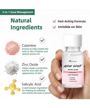 SIRUIMAO Premium Drying Lotion with Swab Overnight Solution For Face and Body Dry Out Pimples Blemishes Zits And Clean Pores 12ml / 0.41 FlOz - Buy Online on GoSupps.com